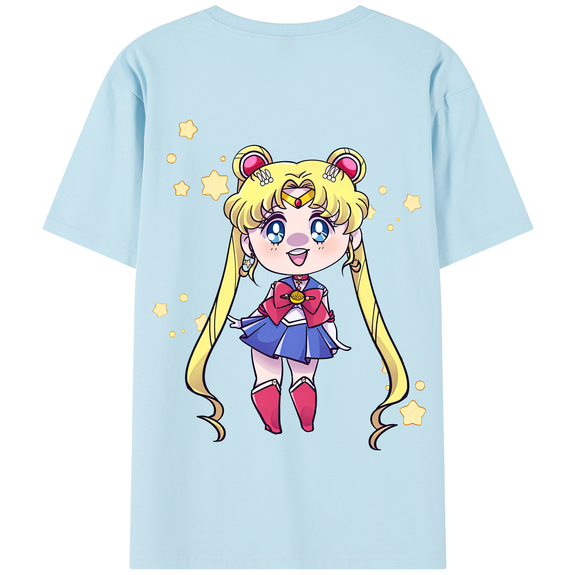 （画像用） 美少女戦士セーラームーン 月野 うさぎ つきの うさぎ Sailor Moon Tsukino Usagi 綿100％半袖Tシャツ（背面プリント）